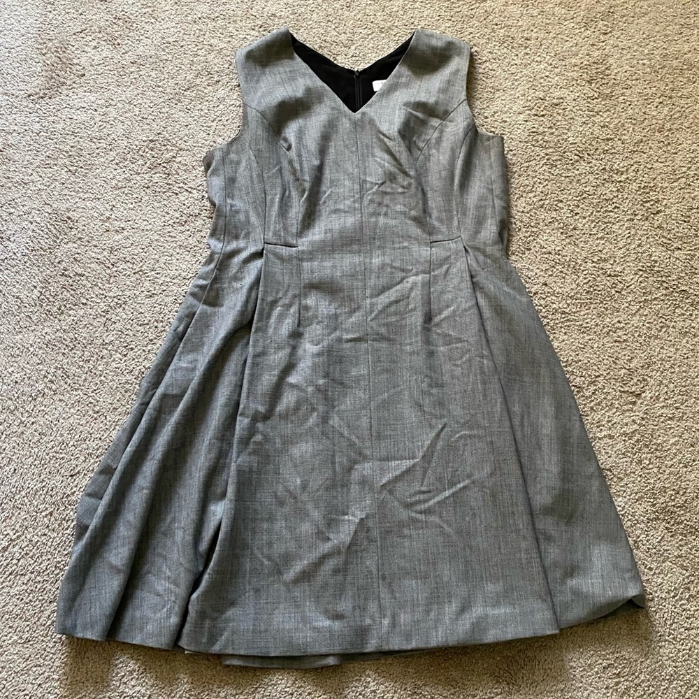 M. M. La Fleur ~ Grey Fit and Flare Dress ~ Business ~ Wool ~ V-neck ~ Size 2x